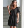 imageANRABESS Dresses for Women Summer 2025 V Neck Ruffle Sleeve A Line Tiered Flowy Casual Trendy Mini Beach Dress with PocketsBlack