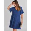 imageANRABESS Dresses for Women Summer 2025 V Neck Ruffle Sleeve A Line Tiered Flowy Casual Trendy Mini Beach Dress with PocketsBlue