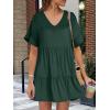 imageANRABESS Dresses for Women Summer 2025 V Neck Ruffle Sleeve A Line Tiered Flowy Casual Trendy Mini Beach Dress with PocketsDeep Green