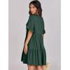 imageANRABESS Dresses for Women Summer 2025 V Neck Ruffle Sleeve A Line Tiered Flowy Casual Trendy Mini Beach Dress with PocketsDeep Green