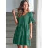 imageANRABESS Dresses for Women Summer 2025 V Neck Ruffle Sleeve A Line Tiered Flowy Casual Trendy Mini Beach Dress with PocketsGreen