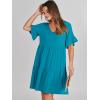 imageANRABESS Dresses for Women Summer 2025 V Neck Ruffle Sleeve A Line Tiered Flowy Casual Trendy Mini Beach Dress with PocketsLake Blue