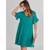 imageANRABESS Dresses for Women Summer 2025 V Neck Ruffle Sleeve A Line Tiered Flowy Casual Trendy Mini Beach Dress with PocketsLake Green