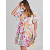 imageANRABESS Dresses for Women Summer 2025 V Neck Ruffle Sleeve A Line Tiered Flowy Casual Trendy Mini Beach Dress with PocketsMulticolour Floral