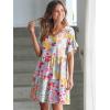 imageANRABESS Dresses for Women Summer 2025 V Neck Ruffle Sleeve A Line Tiered Flowy Casual Trendy Mini Beach Dress with PocketsMulticolour Floral