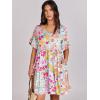 imageANRABESS Dresses for Women Summer 2025 V Neck Ruffle Sleeve A Line Tiered Flowy Casual Trendy Mini Beach Dress with PocketsMulticolour Floral