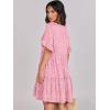 imageANRABESS Dresses for Women Summer 2025 V Neck Ruffle Sleeve A Line Tiered Flowy Casual Trendy Mini Beach Dress with PocketsPink Floral