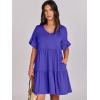 imageANRABESS Dresses for Women Summer 2025 V Neck Ruffle Sleeve A Line Tiered Flowy Casual Trendy Mini Beach Dress with PocketsRoyal Blue