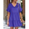 imageANRABESS Dresses for Women Summer 2025 V Neck Ruffle Sleeve A Line Tiered Flowy Casual Trendy Mini Beach Dress with PocketsRoyal Blue