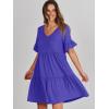 imageANRABESS Dresses for Women Summer 2025 V Neck Ruffle Sleeve A Line Tiered Flowy Casual Trendy Mini Beach Dress with PocketsRoyal Blue