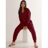 imageANRABESS Jumpsuits for Women 2025 Fall Long Sleeve Casual Loose Fit Romper Lounge One Piece Pajamas Outfits JumperBurgundy