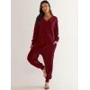 imageANRABESS Jumpsuits for Women 2025 Fall Long Sleeve Casual Loose Fit Romper Lounge One Piece Pajamas Outfits JumperBurgundy