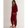 imageANRABESS Jumpsuits for Women 2025 Fall Long Sleeve Casual Loose Fit Romper Lounge One Piece Pajamas Outfits JumperBurgundy