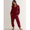 imageANRABESS Jumpsuits for Women 2025 Fall Long Sleeve Casual Loose Fit Romper Lounge One Piece Pajamas Outfits JumperBurgundy