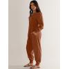 imageANRABESS Jumpsuits for Women 2025 Fall Long Sleeve Casual Loose Fit Romper Lounge One Piece Pajamas Outfits JumperBurnt Orange
