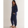 imageANRABESS Jumpsuits for Women 2025 Fall Long Sleeve Casual Loose Fit Romper Lounge One Piece Pajamas Outfits JumperDeep Blue