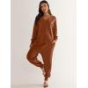 imageANRABESS Jumpsuits for Women 2025 Fall Long Sleeve Casual Loose Fit Romper Lounge One Piece Pajamas Outfits JumperOrange