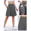 imageANRABESS Knee Length Skorts Skirts for Women 2025 Summer High Waisted Golf Tennis Skirt Casual Travel Builtin Shorts ClothesDeep Gray