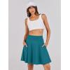 imageANRABESS Knee Length Skorts Skirts for Women 2025 Summer High Waisted Golf Tennis Skirt Casual Travel Builtin Shorts ClothesLake Green