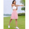 imageANRABESS Knee Length Skorts Skirts for Women 2025 Summer High Waisted Golf Tennis Skirt Casual Travel Builtin Shorts ClothesPink