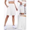 imageANRABESS Knee Length Skorts Skirts for Women 2025 Summer High Waisted Golf Tennis Skirt Casual Travel Builtin Shorts ClothesWhite
