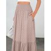 imageANRABESS Maxi Skirts for Women 2025 Summer Boho Long Flowy Floral Elastic High Waist Skirt Casual Travel Skirt with PocketsBrown Khaki