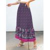 imageANRABESS Maxi Skirts for Women 2025 Summer Boho Long Flowy Floral Elastic High Waist Skirt Casual Travel Skirt with PocketsDeep Purple Floral