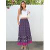 imageANRABESS Maxi Skirts for Women 2025 Summer Boho Long Flowy Floral Elastic High Waist Skirt Casual Travel Skirt with PocketsDeep Purple Floral