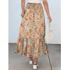 imageANRABESS Maxi Skirts for Women 2025 Summer Boho Long Flowy Floral Elastic High Waist Skirt Casual Travel Skirt with PocketsOrange Red Floral