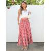 imageANRABESS Maxi Skirts for Women 2025 Summer Boho Long Flowy Floral Elastic High Waist Skirt Casual Travel Skirt with PocketsRed Floral