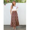 imageANRABESS Maxi Skirts for Women 2025 Summer Boho Long Flowy Floral Elastic High Waist Skirt Casual Travel Skirt with PocketsWhite Red Floral