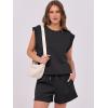 imageANRABESS Two Piece Sets for Women 2025 Summer Short Lounge Set Casual Beach Vacation Outfits Spring Sweatsuits TracksuitBlack