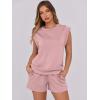 imageANRABESS Two Piece Sets for Women 2025 Summer Short Lounge Set Casual Beach Vacation Outfits Spring Sweatsuits TracksuitLight Pink