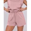imageANRABESS Two Piece Sets for Women 2025 Summer Short Lounge Set Casual Beach Vacation Outfits Spring Sweatsuits TracksuitLight Pink