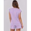 imageANRABESS Two Piece Sets for Women 2025 Summer Short Lounge Set Casual Beach Vacation Outfits Spring Sweatsuits TracksuitLight Purple