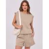 imageANRABESS Two Piece Sets for Women 2025 Summer Short Lounge Set Casual Beach Vacation Outfits Spring Sweatsuits TracksuitLighter Khaki