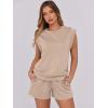 imageANRABESS Two Piece Sets for Women 2025 Summer Short Lounge Set Casual Beach Vacation Outfits Spring Sweatsuits TracksuitLighter Khaki