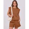 imageANRABESS Two Piece Sets for Women 2025 Summer Short Lounge Set Casual Beach Vacation Outfits Spring Sweatsuits TracksuitRust