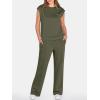 imageANRABESS Two Piece Sets for Women Summer Sleeveless Sweatsuits Wide Leg Casual Lounge Set Matching Vacation Travel OutfitsArmy Green