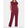 imageANRABESS Two Piece Sets for Women Summer Sleeveless Sweatsuits Wide Leg Casual Lounge Set Matching Vacation Travel OutfitsBurgundy