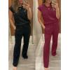 imageANRABESS Two Piece Sets for Women Summer Sleeveless Sweatsuits Wide Leg Casual Lounge Set Matching Vacation Travel OutfitsBurgundy