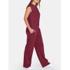 imageANRABESS Two Piece Sets for Women Summer Sleeveless Sweatsuits Wide Leg Casual Lounge Set Matching Vacation Travel OutfitsBurgundy