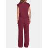 imageANRABESS Two Piece Sets for Women Summer Sleeveless Sweatsuits Wide Leg Casual Lounge Set Matching Vacation Travel OutfitsBurgundy