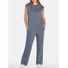 imageANRABESS Two Piece Sets for Women Summer Sleeveless Sweatsuits Wide Leg Casual Lounge Set Matching Vacation Travel OutfitsDeep Gray