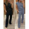 imageANRABESS Two Piece Sets for Women Summer Sleeveless Sweatsuits Wide Leg Casual Lounge Set Matching Vacation Travel OutfitsDeep Gray