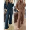 imageANRABESS Women 2 Piece Set Long Sleeve Sweatsuit Sweatpants Tracksuit Sweat Casual Matching 2025 Travel Fall Trendy OutfitsBrown