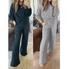 imageANRABESS Women 2 Piece Set Long Sleeve Sweatsuit Sweatpants Tracksuit Sweat Casual Matching 2025 Travel Fall Trendy OutfitsLight Grey
