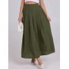 imageANRABESS Women ALine Pleated High Waist Maxi Skirt Full Ankle Length Flowy Swing Elegant Dressy Casual Work Long SkirtsArmy Green