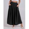 imageANRABESS Women ALine Pleated High Waist Maxi Skirt Full Ankle Length Flowy Swing Elegant Dressy Casual Work Long SkirtsBlack