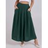 imageANRABESS Women ALine Pleated High Waist Maxi Skirt Full Ankle Length Flowy Swing Elegant Dressy Casual Work Long SkirtsGreen